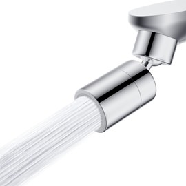 Hibbent NSF/ANSI/CAN 61 Certified Faucet Aerator, Kitchen Sink Aerator, 2 Water Flow CUPC Certification 360-degree Swivel Faucet Extender, 55/64 Inch Female Thread, Water Saving-Chrome Finish