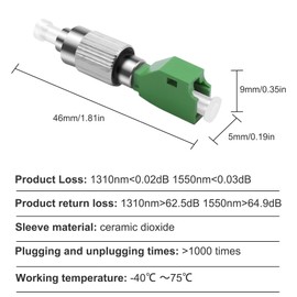 XMSJSIY LC to FC Fiber Optic Adapter FC/UPC Male to LC/APC Female Simplix Hybrid Optical Adapter Converter Connector for Network Internet -2 Pcs
