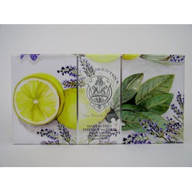 La Florentina Lemon Lavender Luxury Italian Soap Set, 3 x 5.3 oz, Imported From Italy