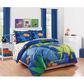 Fancy Linen Boys Comforter Set Dinosaurs White Blue Orange Green Red New # Dinosaur White (Full Comforter)