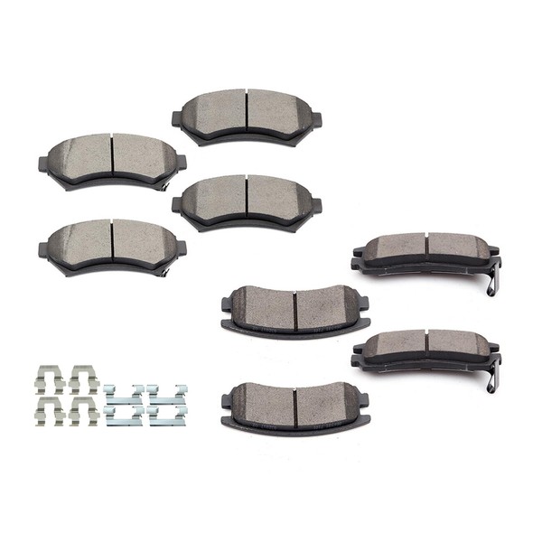 BRAKEUS Front Rear Quiet D699 D698 Ceramic Brake Pads Sets