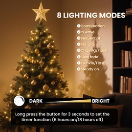 Dailyart Fairy Lights Plug in, 500 Led with Remote 42Ft Small Warm String Lights with Timer Long Twinkle Waterproof String Fairy Lights for Bedroom Outdoor Indoor Decor,Gold Wire