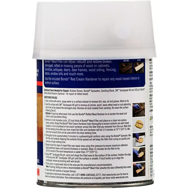 Bondo Home Solutions Wood Filler, Sandable in 15 min, 1.9