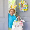 Plush Bunny Easter Basket for Kids Empty– White Fluffy Easter