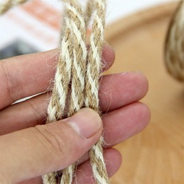 Bclla Zkenshan-Natural Jute Twine 10M Color DIY Decoration Jute Hemp Cords Wedding Birthday Party Twine String Rope Home Gift Wrapping Weave Art Cord, Natural Jute Fiber (Color : Natural White)