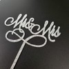 Decoración para tarta con texto en inglés «Mr and Mrs»