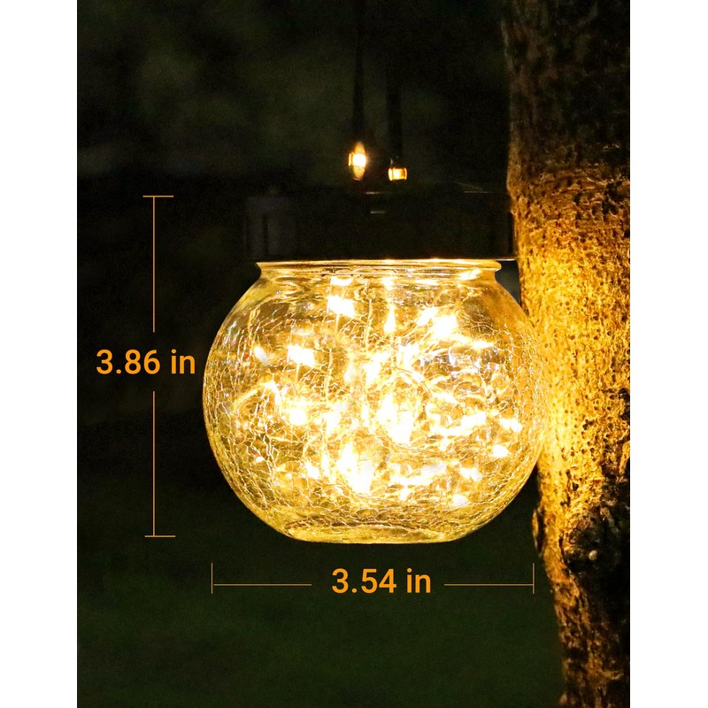PARTPHONER Solar Lights Outdoor Waterproof 12-Pack, Solar Powered Hanging Lantern