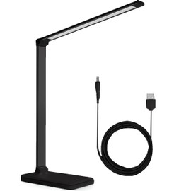 Retoo Desk Lamp LED Dimmable, Aluminium Dimmable Table Lamp 5 Colours and 3 Brightness Levels, Bedside Lamp, Reading Lamp for Home, Office, Bedroom, Eye-Friendly Table Lamp Aluminium