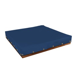 Sandbox Cover 18 Oz Waterproof - Sandpit Cover 100% Weather Resistant with Metal Grommets (60" W x 60" D x 8" H, Blue)
