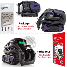 IPG for Vector Robot Face Screen Guard Decoration KIT Protector from Unexpected Attacks of Kids and Pets.Include Wheels&Body Set 7 Units Decals+2 Units Screen Protector (Lavender)