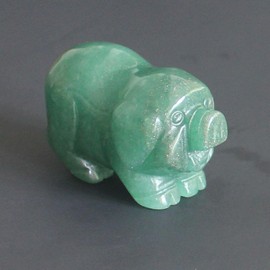 HLbshi Hand Carved Gemstone Crystal Pig Figurine Animal Statue Carving Office Study Home Decor Collections 1.5'' (Green Aventurine)