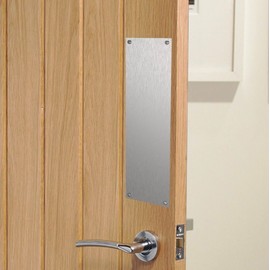 Brushed Stainless Steel Sheet Finger Door Push Plates - Various Sizes (300x90mm)