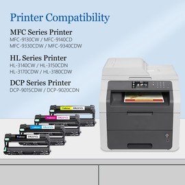 DR221CL DR-221CL Drum Unit Replacement for Brother DR221 DR 221CL Drum Unit to Works with HL-3170CDW MFC-9130CW MFC-9340CDW HL-3140CW MFC-9330CDW Printer (1Black+1Cyan+1Magenta+1Yellow, 4 Pack)