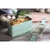 Eco-Friendly Compact Bento Lunch Box Set with Spoon, 3-in-1 Compartment