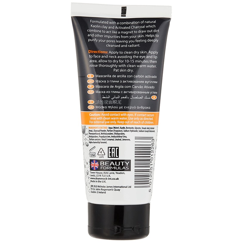 Beauty Formulas With Activated Charcoal Clay Mask 100 millitres