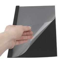 RAYSOONER TBC-12 mm Binding Cover, Heat Binding Dedicated Cover with Glue, A4 Size, Back Width 0.5 inches (12 mm), 80 - 100 Sheets Can Be Writted, Black, 25 Pieces
