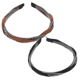 Vaguelly 2pcs Knotted Rhinestone Headbands Non Slip Jeweled Hairbands Lightweight Comfortable Fit for Women Daily Wear and Parties Stylish Hair Accessories