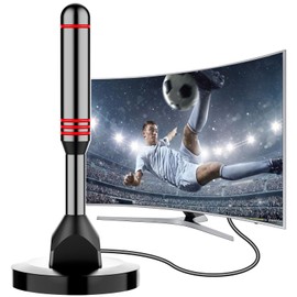 Digital TV Antenna for Smart TV Indoor，2025 TV Antenna with Strong Magnetic Base, 360°&Long Range Reception HD TV Antenna for Local Channels, Easy Installation Antenna for TV Without Cable (5.0 in)