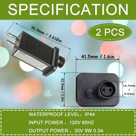 SIGANDG 30V 9W LED Transformer Replacement Class 2 Power LED Controller with 8 Modes Supply for Christmas String Light Inflatable Decorations IP44 Waterproof Low Voltage Transformer(2 Pcs)