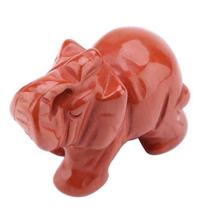 FTVOGUE Estatuilla de Elefante de Piedra Jade Tallado Elefante Afortunado
