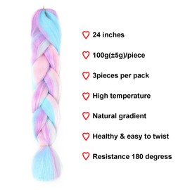 Synthetic Jumbo Braiding Hair Colorful Braids in Hair Extensions for Twist Braids Hair 24" 3 Bundles/Lot(MD16)