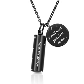 Cremation Jewelry for Ashes Stainless Steel Urn Necklace Pendant Ashes Holder Locket Keepsake Memorial Remembrance Jewelry - with Me Always