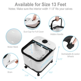 Heated Foot Spa Bath with Bubble Massage, Pedicure Attachments, Vibration for Fatigue Relief FBM605