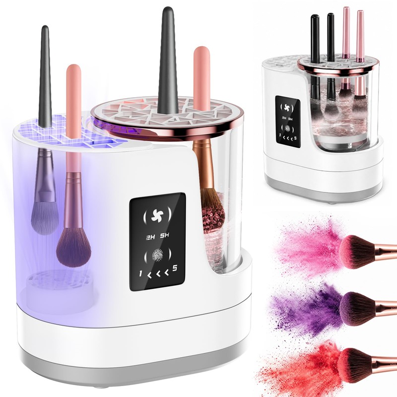 Electric Makeup Brush Cleaner Machine, Portable Cosmetic Brush Washer and