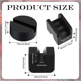 Amylove 4 Pcs 2 Types Jack Stand Pads Rubber Floor Jack Pad Adapter Pinch Welds Frame Rail Protector 2-3 Ton Universal Slotted for Car Accessories