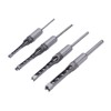 4PCS Woodworking Square Drill Bits Set HSS Wear Resistant 1/4in