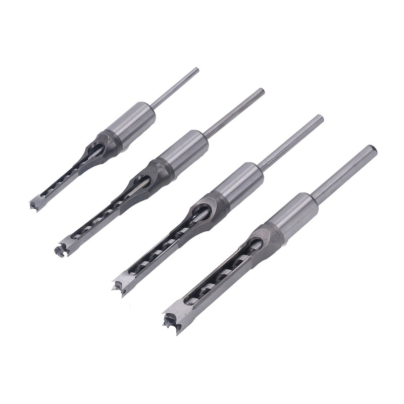 4PCS Woodworking Square Drill Bits Set HSS Wear Resistant 1/4in