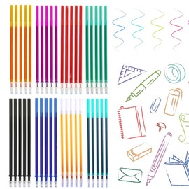 XUZOPIM Pack of 40 Refills, Compatible with Legami Refills, Tip 0.5 mm, Height 13 cm, Erasable Ink Roll, 8 Colours