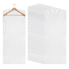 CEEYSEE 20 PCS Plastic Clothes Covers 60x120cm Clear Garment Bags Garment Dust Shield Hanging Clothes Dust Proof Bags for Clothes Storage Dry Cleaning (60 * 120cm/FCZ)