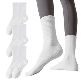 Pilates Socks 3 Pairs Pilates Socks Non-Slip Socks Women's Pilates Socks Women's Yoga Socks Non-Slip Suitable for Pilates Ballet Fitness Gymnastics, black