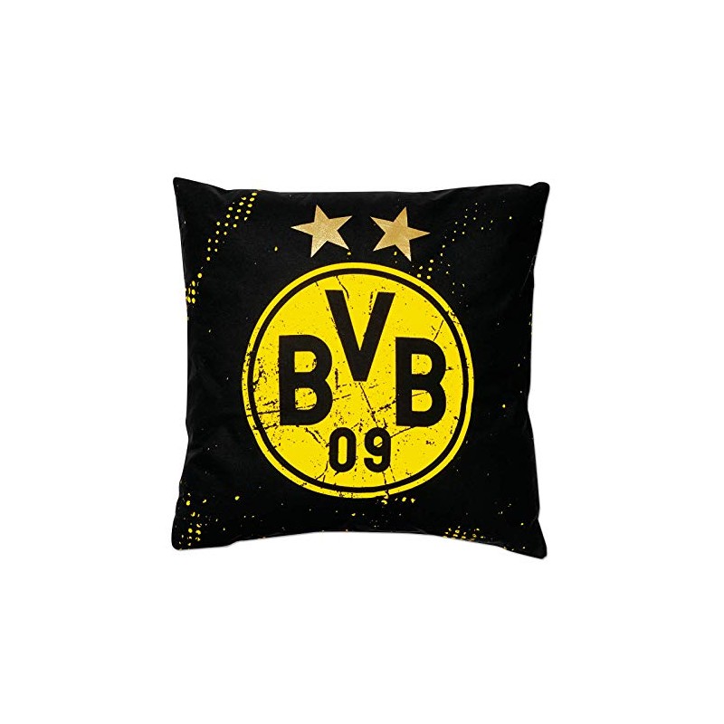 Borussia Dortmund, BVB Pillow Stars Black/Yellow 40 x 40 cm