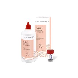 MAGNIVISION Katalysatorsystem Peroxidlösung für Kontaktlinsen, 360 ml Peroxid-Lösung für weiche Kontaktlinsen zur täglichen Reinigung und Aufbewahrung, boratfrei & made in Europe