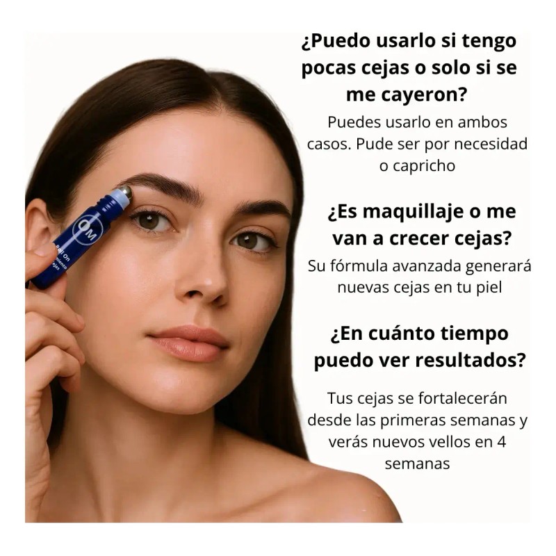 2 Roll On Crecimiento Cejas Om Style Mayor Densidad Volumen