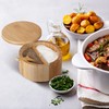 Relaxdays Salt Container with Lid & Spoon, 2 Compartments, Bamboo,