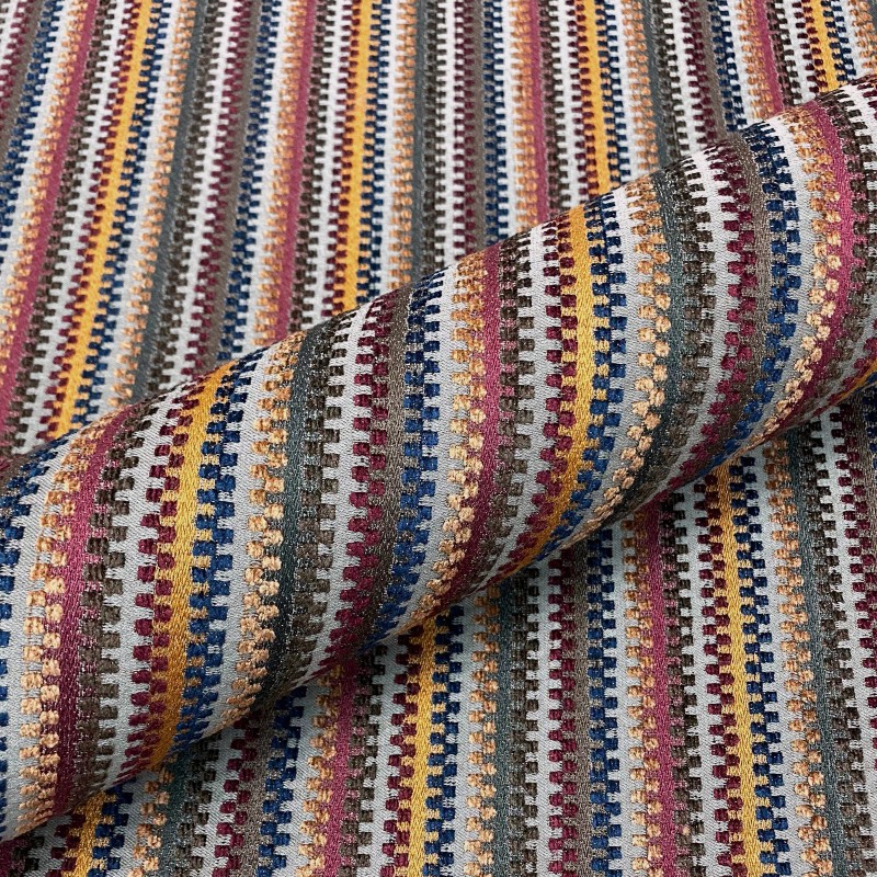 Plankroad Multicolor Zipper Stripe Upholstery Fabric 54"