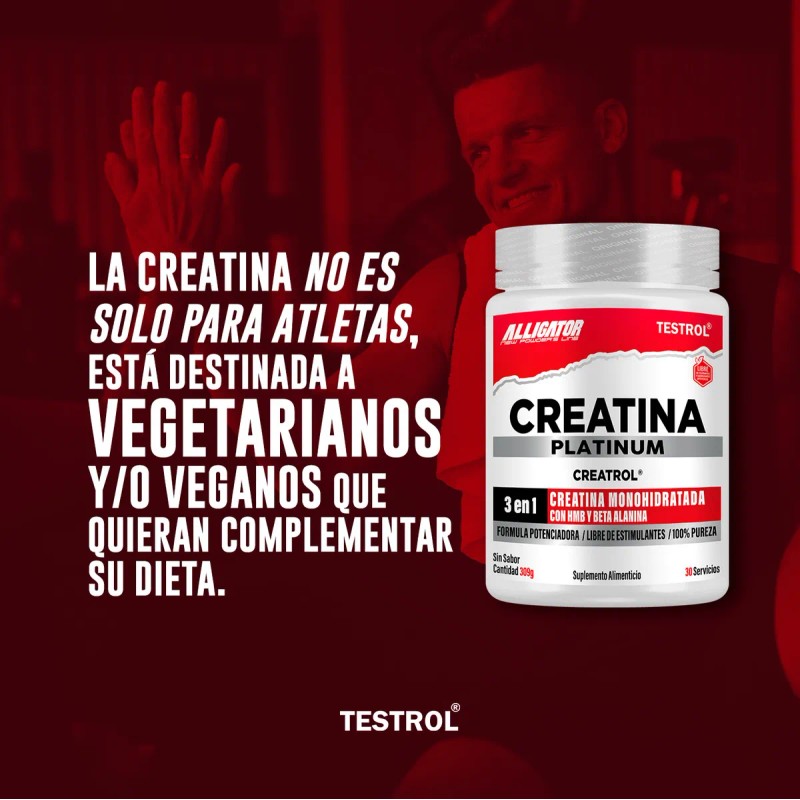 Creatina Platinum Testrol | 30 Servicios Sin Sabor | Carga