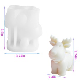TOPYS 3D Christmas Elk Deer Silicone Candle Molds Soap Mold, DIY Xmas Theme Resin Mould for Home Party Decoration, Handmade Soap Bath Bomb Lotion Bar Chocolate Jello