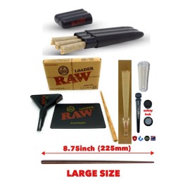 raw LEAN 1/4 size cone loader+raw three tree case+glass tip+tube+woode