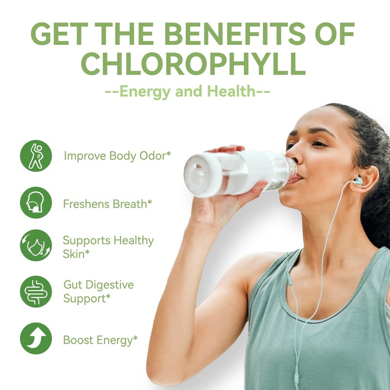 EAZGOO Chlorophyll Gummies for Body Odor Deodorant* 2 Pack, Sugar