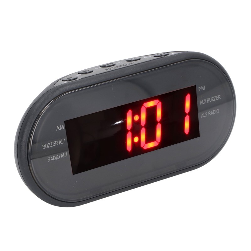 Digital Alarm Clock Bedroom Large Display AM FM Radio LED
