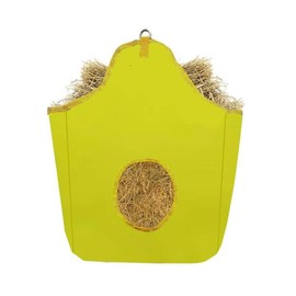 BARN & STABLE Large Hay Bag for Horses - Slow Feed 27" * 21" * 6" - Trailer Feeder for Cow, Goats, Donkey, Cattle - Open Feed Hole and Metal Snap Fastener