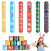 FUSHENMU 48pcs Easter Slap Bracelets Easter Egg Bunny Snap Bracelet