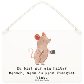 Mr. & Mrs. Panda DIN A6 decorative sign make-up artist with heart - gift, make-up artist, beauty salon, make-up artist, door sign, thank you, cosmetic studio