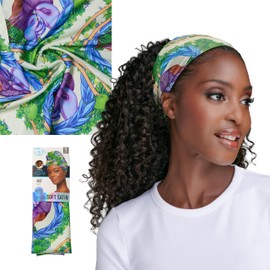 KISS Colors & Care Limited Edition BIFC Premium Soft Satin Wrap Scarf, Smooth & Comfortable All Day Wear, Minimize Frizz, Prevent Breakage, 60” X 16" Extra-Long Scarf - Jacques Agbobly