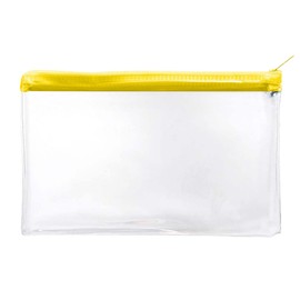Janrax 8x5 inch Yellow Zip Clear Exam Pencil Case