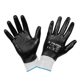 Truper GU-152, Guantes de poliéster recubiertos de nitrilo talla M